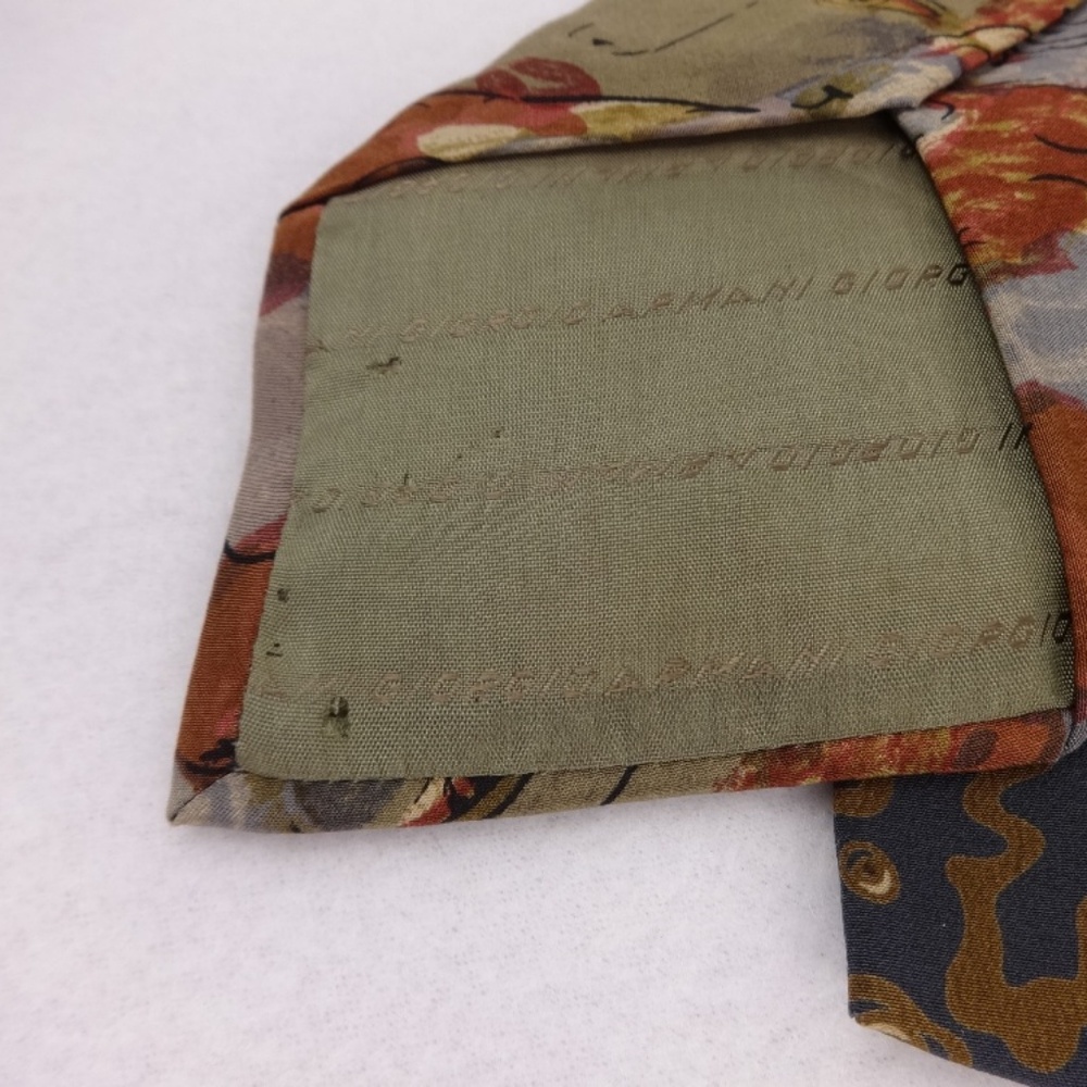Giorgio Armani 2 Silk Ties Vintage Rust Brown face - Picture 6 of 8